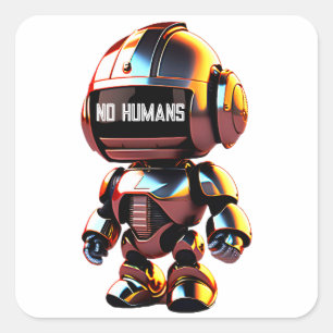 Cute Little Robot Square Sticker