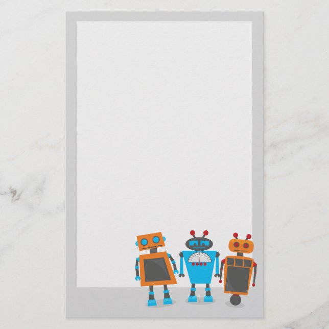 Cute Little Robots Stationery (Front)