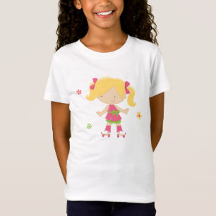 Cute little roller skater girl girl's t-shirt