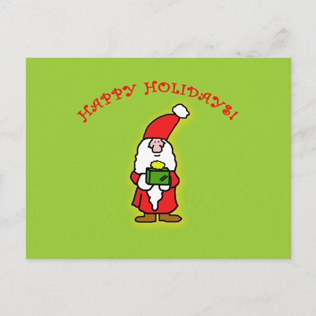 Cute Little Santa Claus on Apparel and Gifts Holiday Postcard (Front)