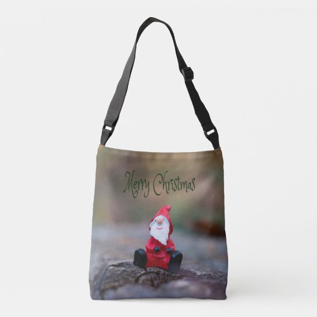 Cute Little Santa Clause Merry Christmas Crossbody Bag (Back)