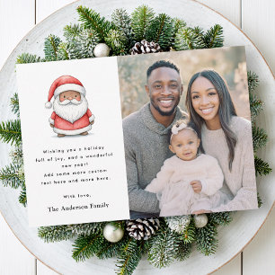 Cute little Santa Merry Christmas photo Holiday Card