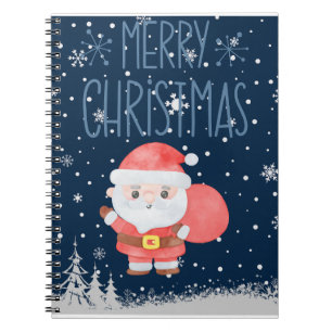 Cute Little Santa Navy Notebook