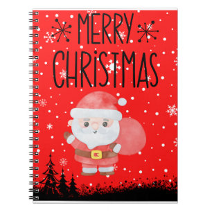 Cute Little Santa Red Notebook