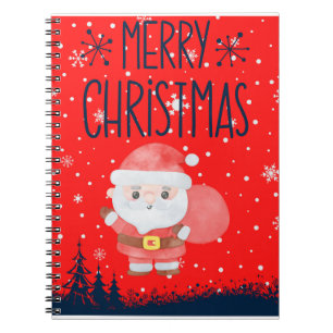 Cute Little Santa Red Notebook