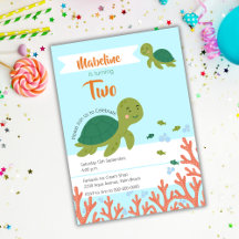 Cute Little Sea Turtle & Birthday Party