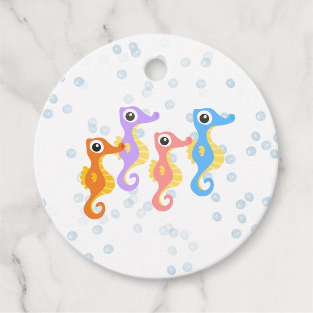 Cute Little Seahorses  Favour Tags (Front)