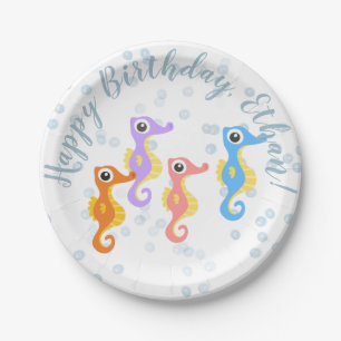 Cute Little Seahorses Paper Plate