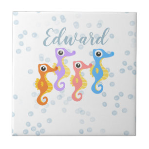 Cute Little Seahorses Tile