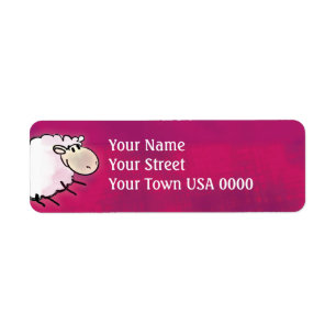 cute little sheep on dark pink