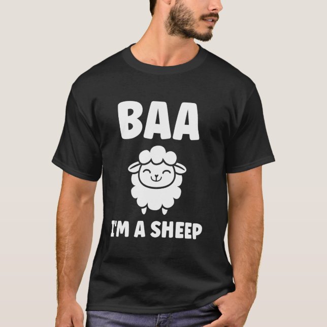 Cute Little Sheep quote simple animals baa i'm a S T-Shirt (Front)