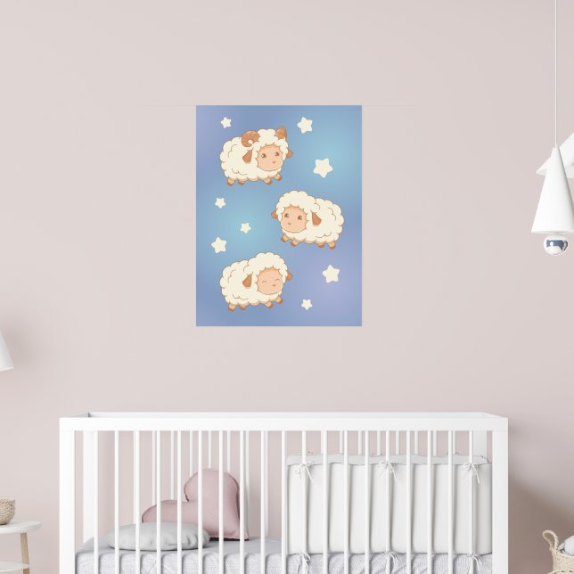 Cute Little Sheep Ram Poster (Nursery 2)