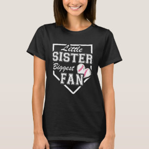 Cute Little Sister Biggest Fan Baseball Sister Bal T-Shirt