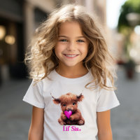 Cute Little Sister Pink Baby Cow