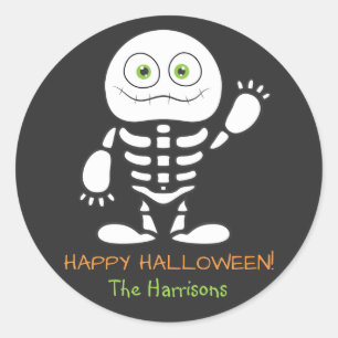 Cute Little Skeleton Personalised Sticker