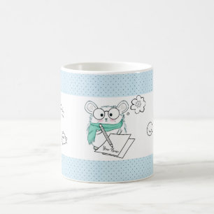 Cute Little Smart Hamster Blue Coffee Mug