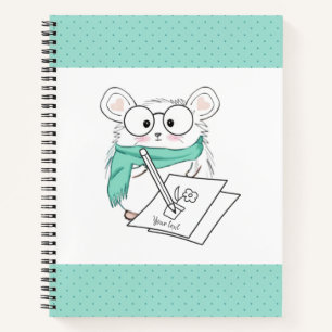 Cute Little Smart Hamster Blue Notebook