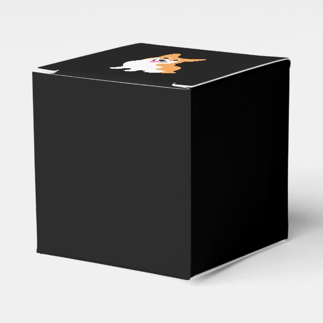 Cute Little Smiling Corgi Puppy Favour Box (Front Side)