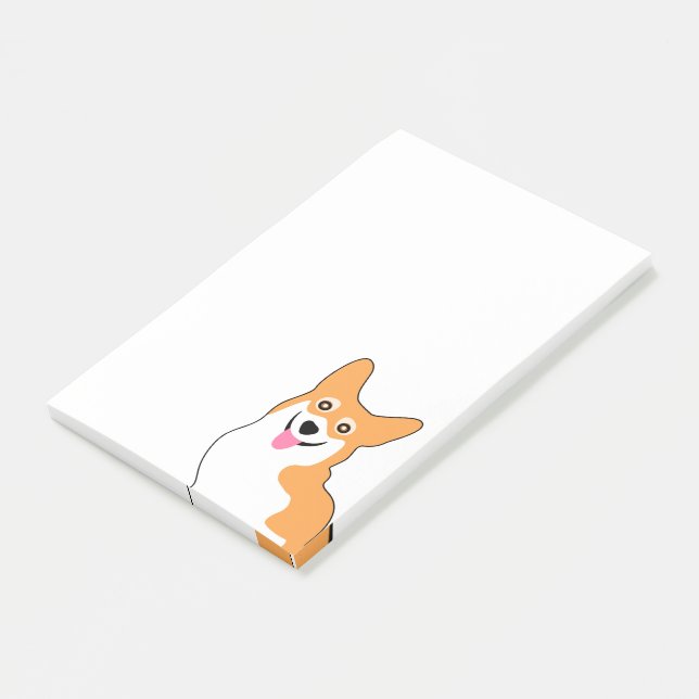 Cute Little Smiling Pembroke Welsh Corgi Puppy Post-it Notes (Angled)