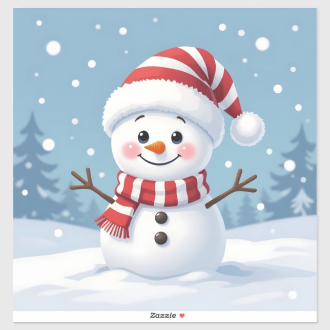 Cute little snowman with scarf & hat (Sheet)