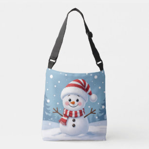 Cute little snowman with scarf & hat crossbody bag