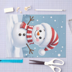 Cute little snowman with scarf & hat tissue paper