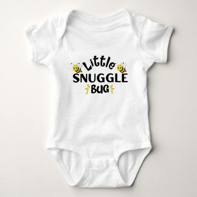 Cute Little Snuggle Bug Bumble Bee Baby Bodysuit (Front)