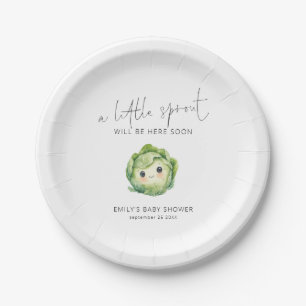 Cute Little Sprout Locally Grown Baby Shower Paper Plate