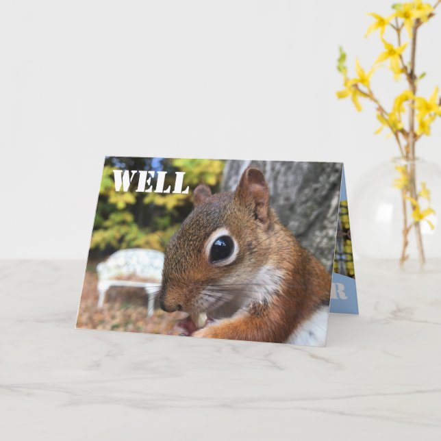 Cute Little Squirrel Card (Yellow Flower)