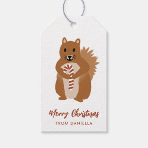 Cute Little Squirrel Personalised Christmas   Gift Tags