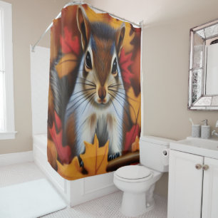  Cute Little Squirrel Shower Curtain