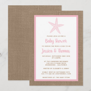 Cute Little Starfish Baby Shower   Any Colour Invitation