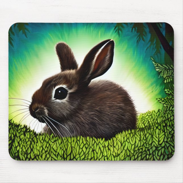 Cute Little Storybook Bunny Mouse Mat (Front)
