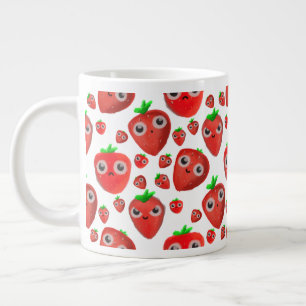 Cute little strawberries large coffee mug