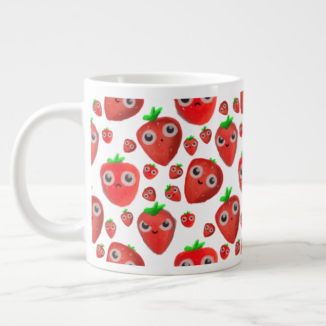 Cute little strawberries large coffee mug (Left)