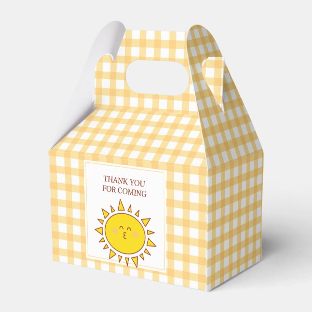 Cute Little Sunshine Birthday Thank You For Coming Favour Box (Back Side)