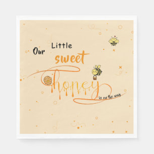 Cute Little Sweet Dripping Honey Baby Shower Napkin