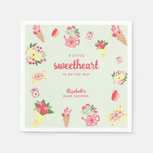 Cute Little Sweetheart on the Way Baby Shower Napkin