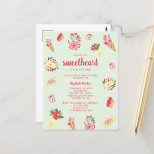 Cute Little Sweetheart on the Way Baby Shower Postcard
