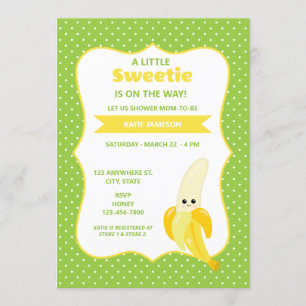 Cute Little Sweetie Banana Baby Shower Invitation