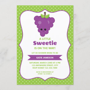 Cute Little Sweetie Grape Baby Shower Invitation