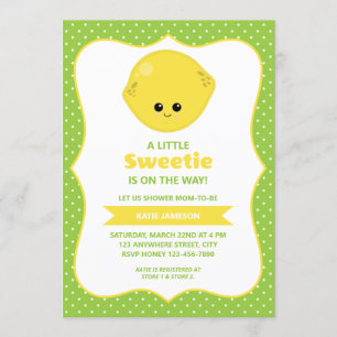 Cute Little Sweetie Lemon Baby Shower Invitation