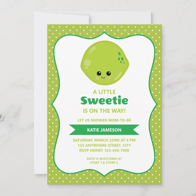 Cute Little Sweetie Lime Baby Shower Invitation (Front)