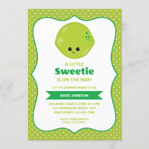 Cute Little Sweetie Lime Baby Shower Invitation