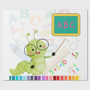 Cute Little Teacher Caterpillar Back to School Wrapping Paper