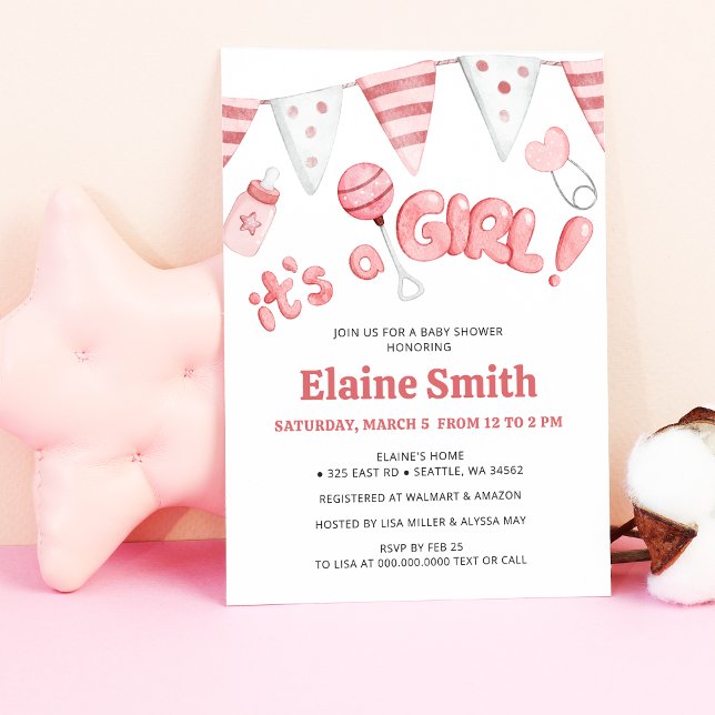 Cute Little Things Its a Girl Baby Shower Invitation (Cute Little Things Its a Girl Baby Shower Invitation)