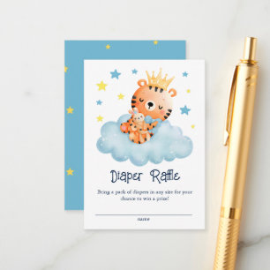 Cute Little Tiger Baby Shower Diaper Raffle Enclosure Card