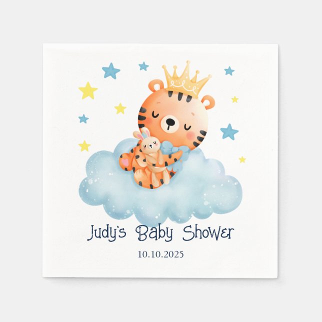 Cute Little Tiger Baby Shower Napkin (Front)