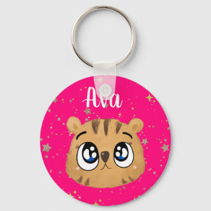 Cute little tiger gold start key ring
