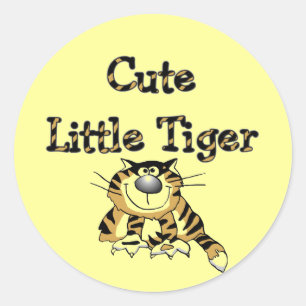 Cute Little Tiger Tshirts and Gifts Classic Round Sticker
